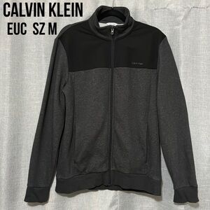 Men’s Calvin Klein ZipUp Sweatshirt-Sz M-Charcoal/Black-Cotton Blend-EUC